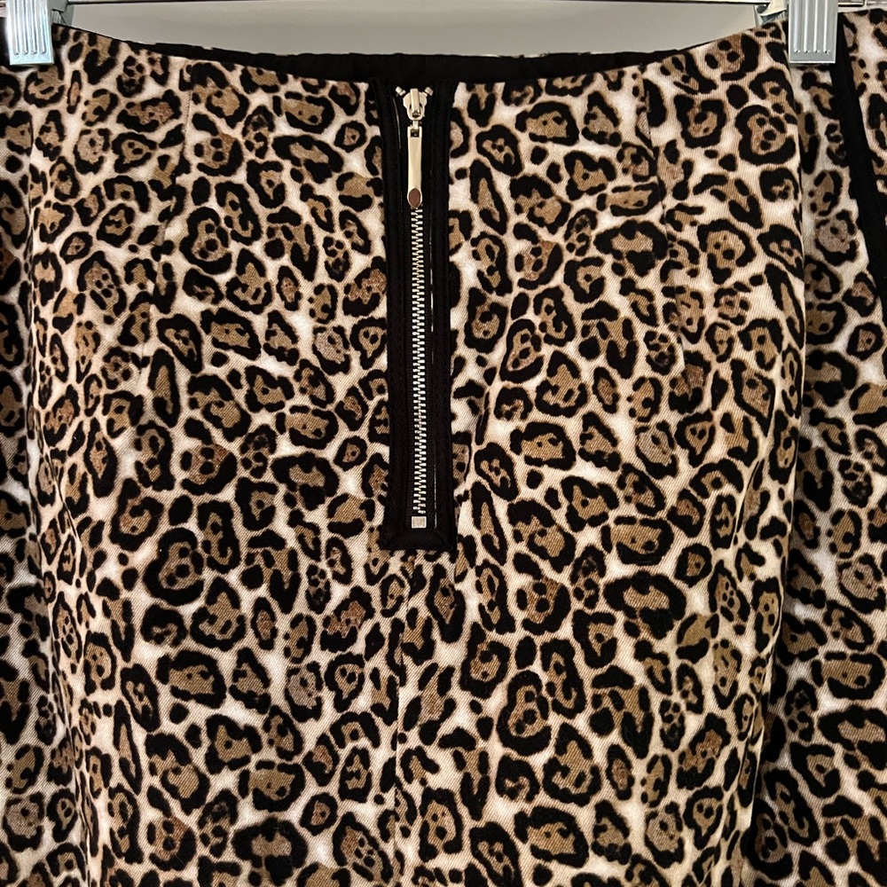 White House Black Market Women's 6 Leopard Print Stretch Lined Pencil Skirt - Picture 5 of 7